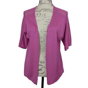 Coldwater Creek | Fuchsia Pink "Breezy Silk Cardigan" Sparkle | Siz…